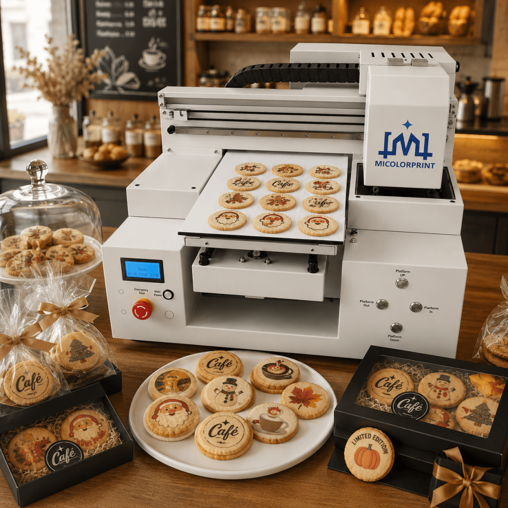 Cafés and dessert shops can print their logo, seasonal graphics or limited-edition designs to make ordinary cookies more attractive for retail sales.