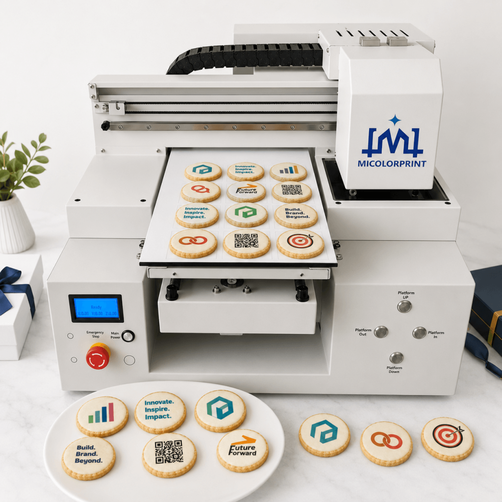 logo cookies printed by cookie printer