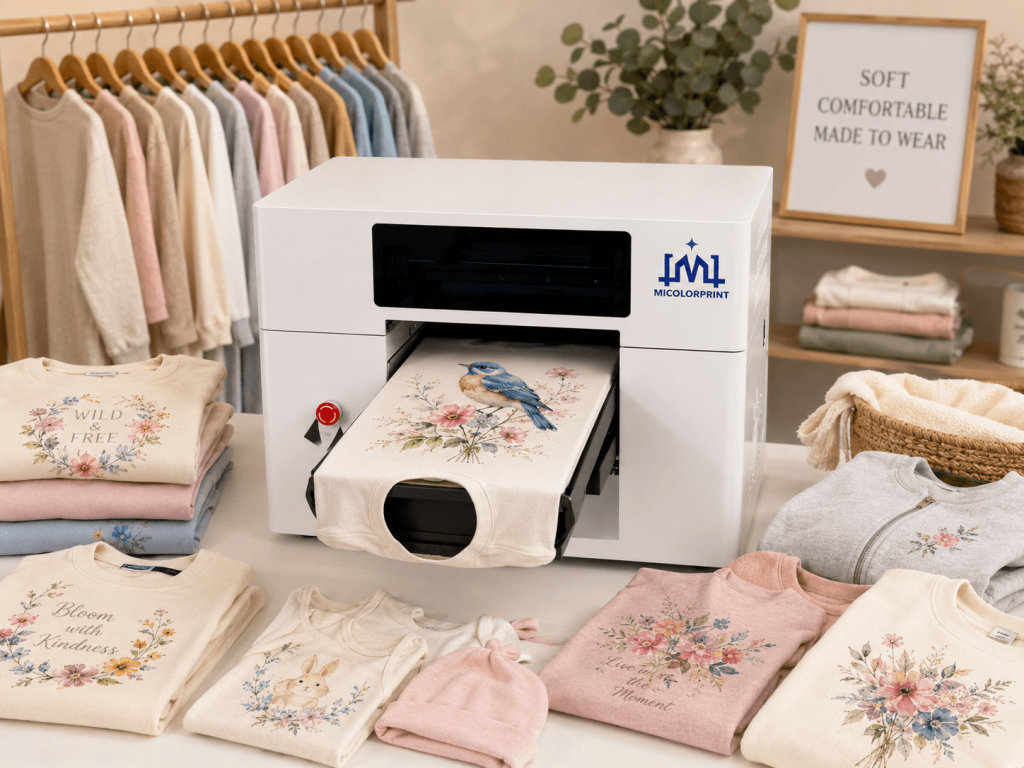 DTG printing is suitable for direct garment decoration with a comfortable hand feel.
