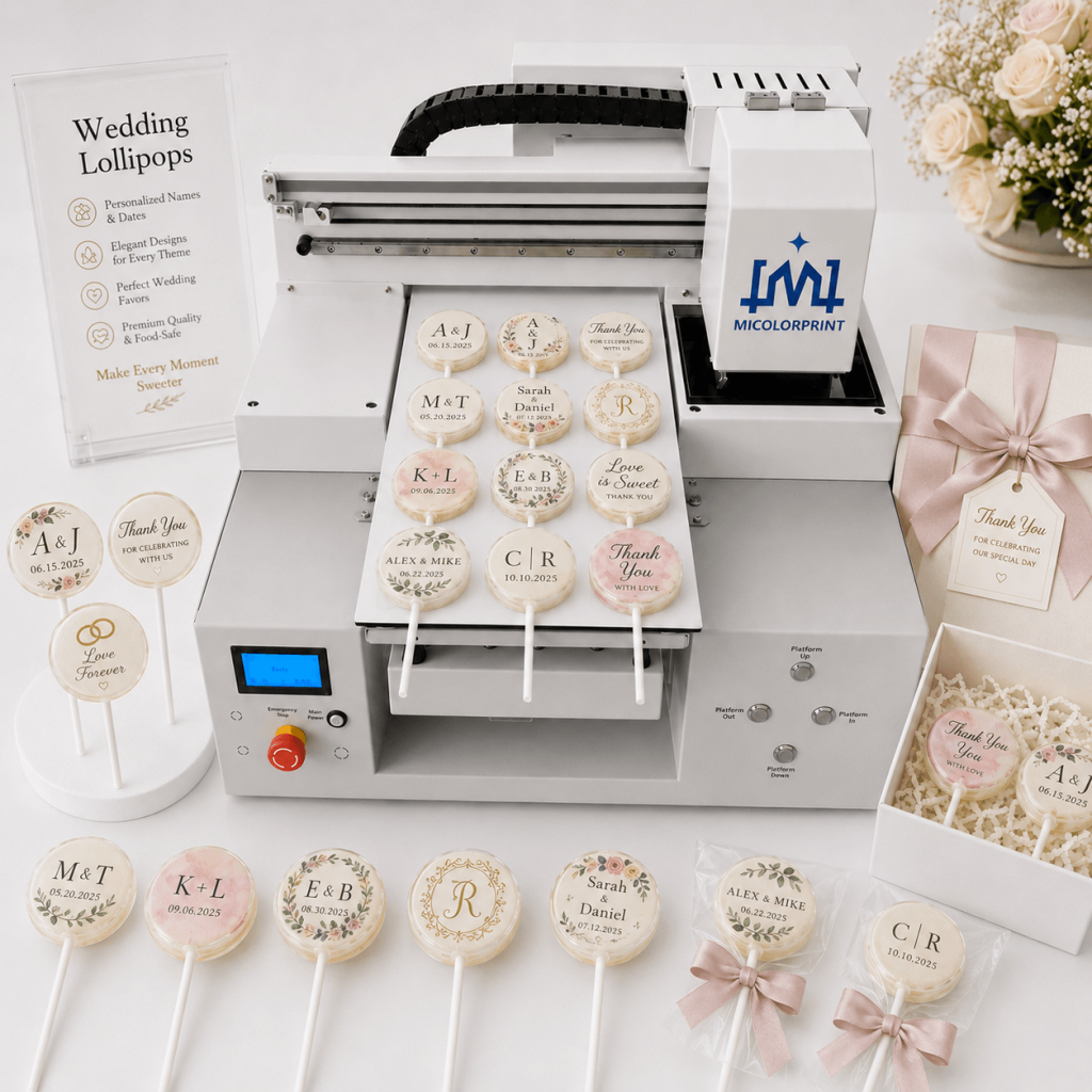 Print: Couple names Wedding dates Initials Floral designs Wedding logos Thank-you messages