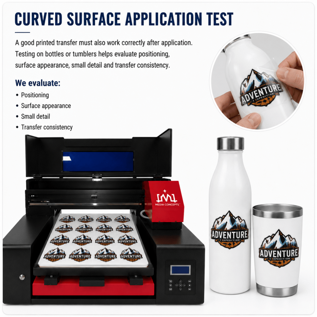 A3 uv dtf printer for Curved Surface Application Test
