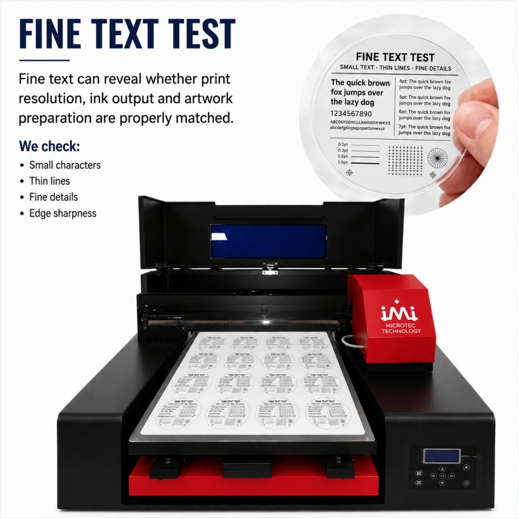 A3 uv dtf printer for Fine Text Test