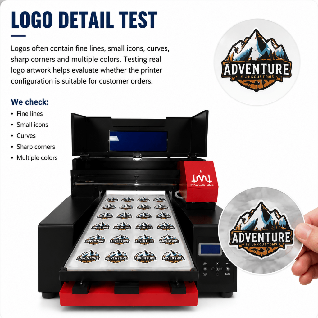 A3 uv dtf printer for Logo Detail Test