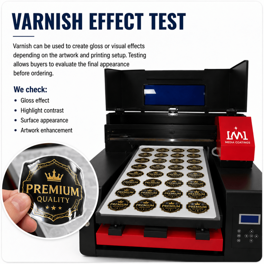 A3 uv dtf printer for Varnish Effect Test